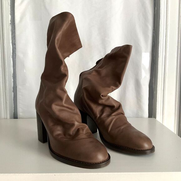 Free People - Elle - SIZE 38.5 - Block Heel Slouchy Leather Boot - Brand New! - Picture 3 of 6